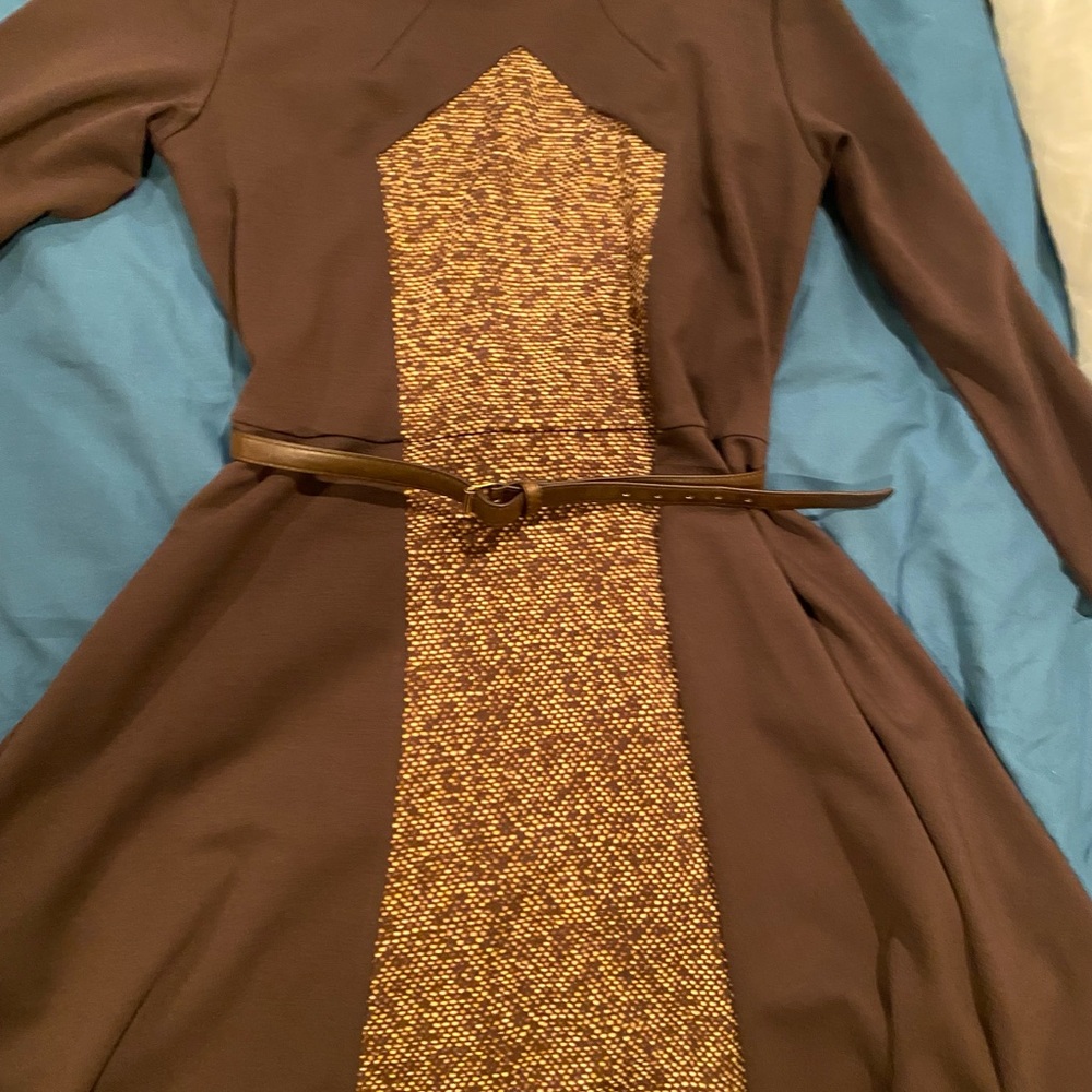 Medium Michael Kors brown dress with python print/belt included.